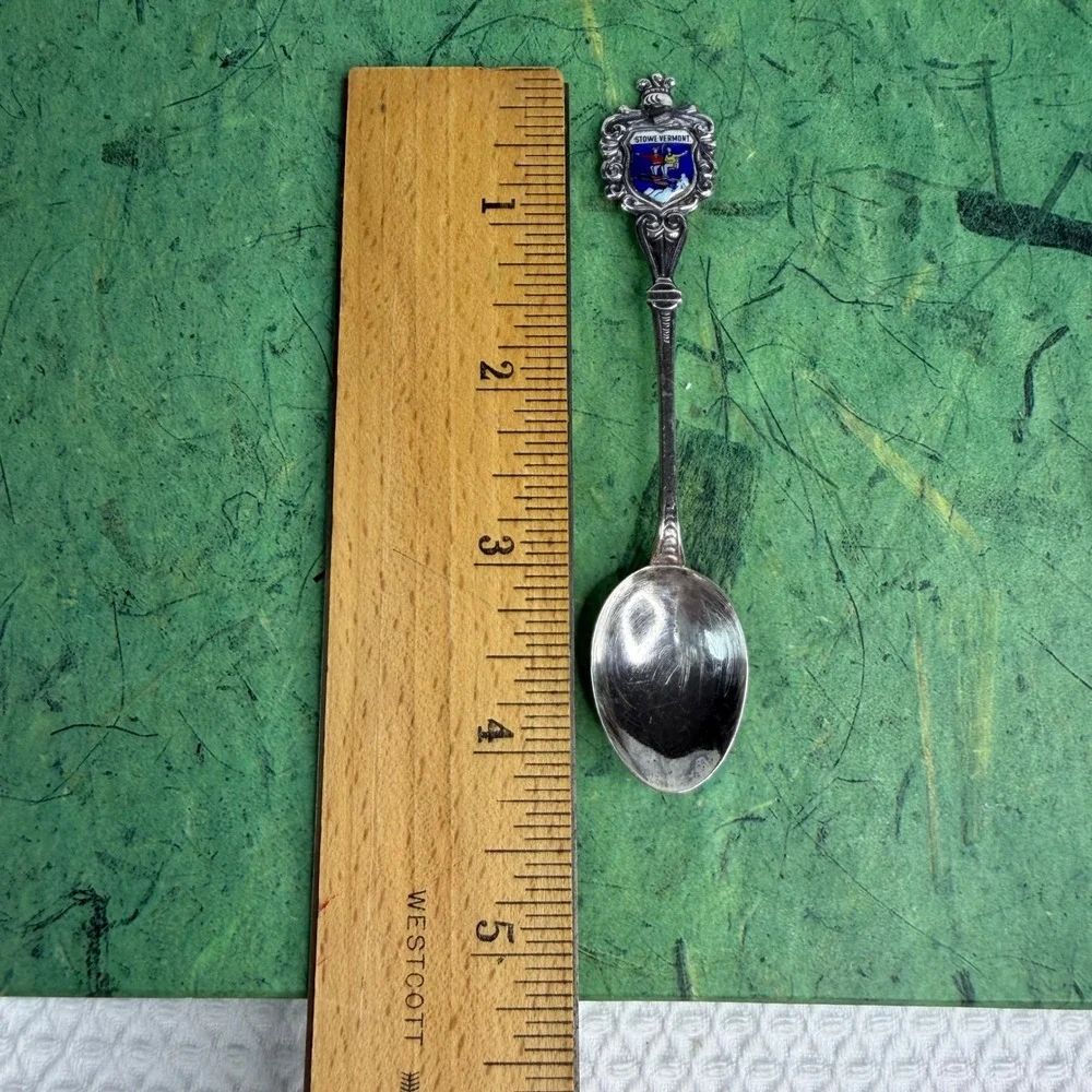 Vintage Souvenir‎ Spoons Florida Stowe Vermont Skiing Lot of 2 Collection